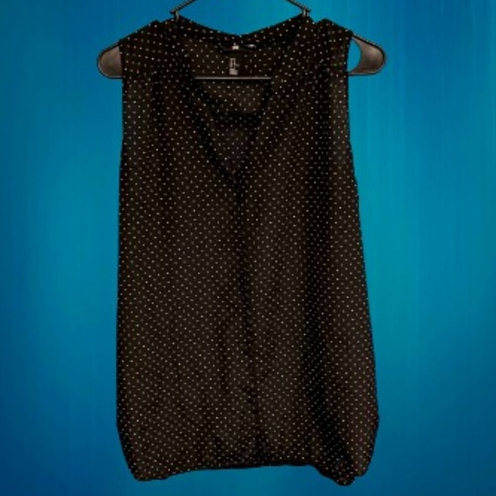 H&M Polkadot Black & White Sleeveless Tank Women's Size M